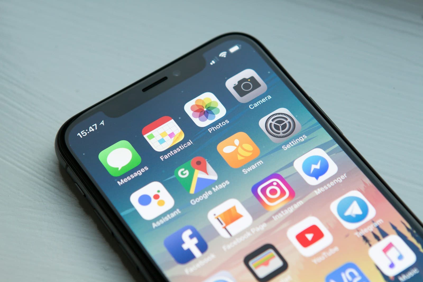 Mobile application interface on smartphone